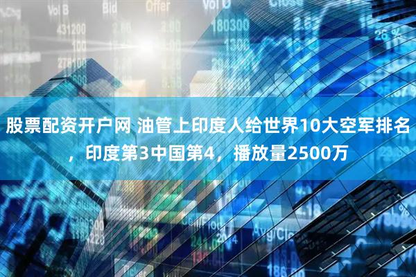 股票配资开户网 油管上印度人给世界10大空军排名，印度第3中国第4，播放量2500万
